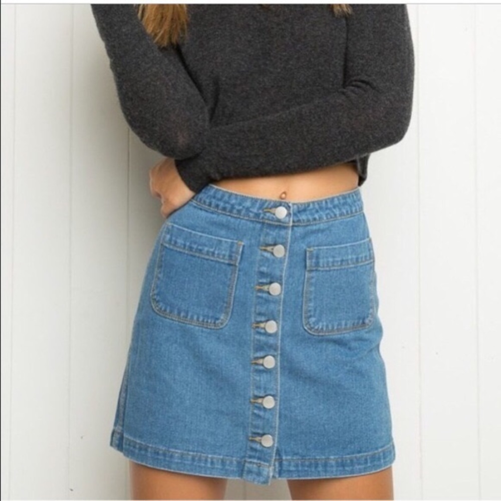 brandy melville jean skirt